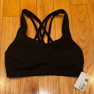 NWT Lululemon Free to be Serene Bra | Black | Strappy Back | Size 4.